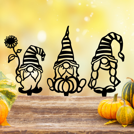 Fall garden gnomes