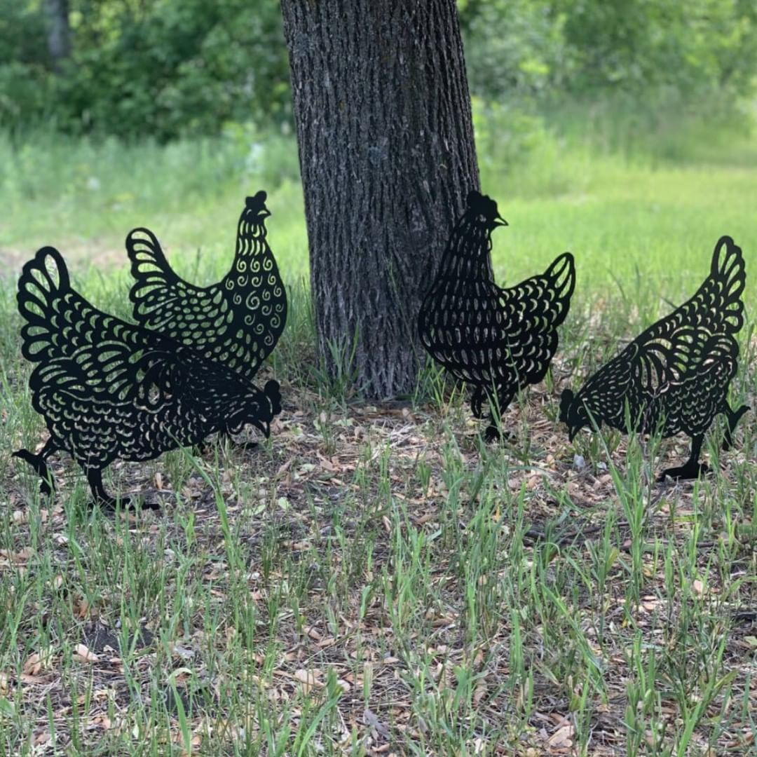 Metal chicken stakes