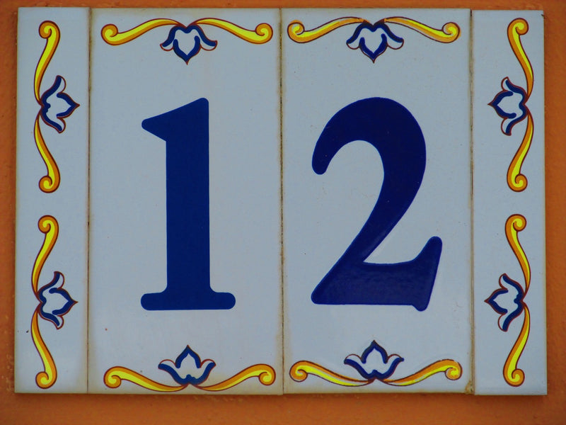 Ceramic tile house numbers