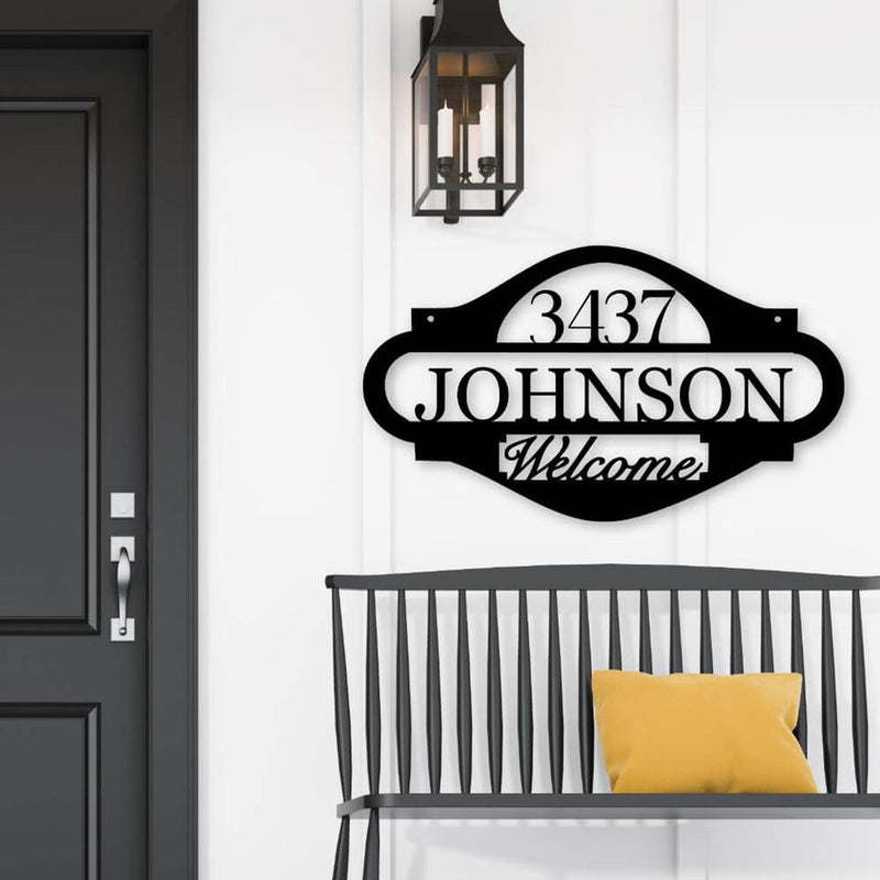 Metal address sign
