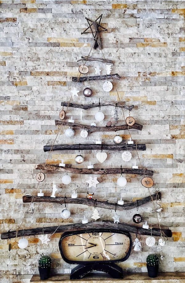Christmas tree made out of branches