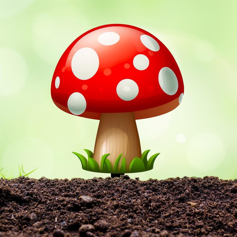 Red Mushroom Steel Stake- UV Print