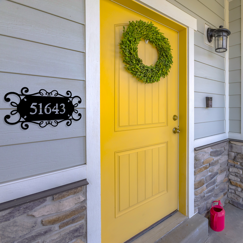 Swirl Home Address Sign