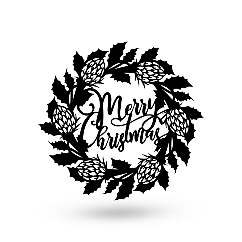 Merry Christmas Foliage Wreath