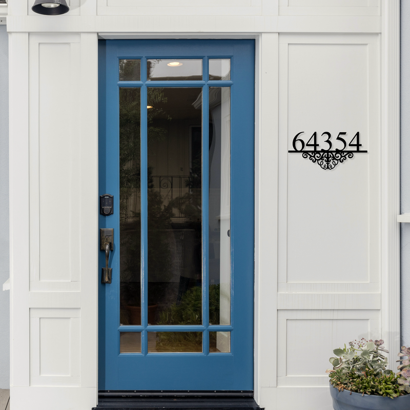 Fancy Swirl Home Number Sign
