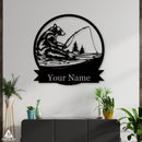 Bear Fishing Nature Monogram