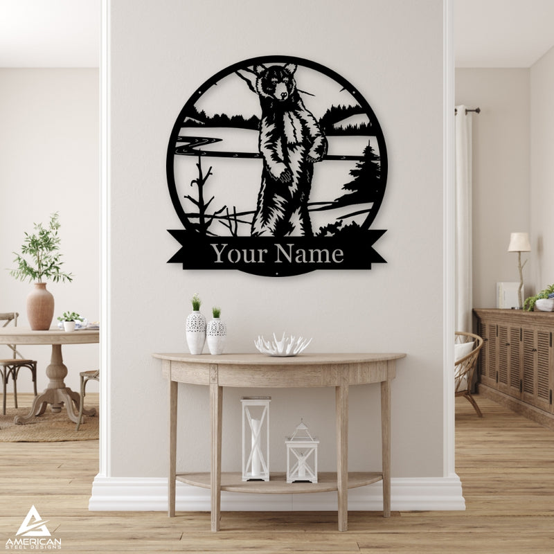Bear Standing Nature Monogram