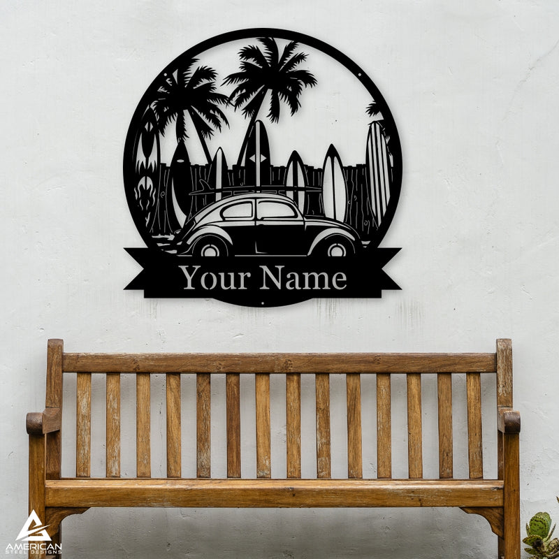 Bug Beach Scene Monogram