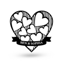 Hearts Monogram Sign - American Steel Designs