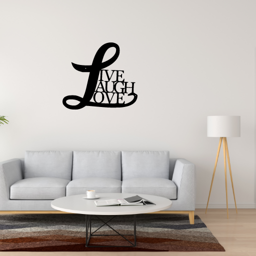 Cursive Live Laugh Love Sign - American Steel Designs