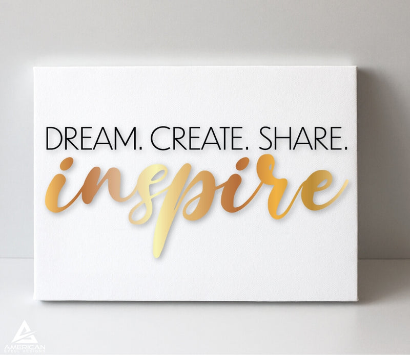 Dream Create Share Inspire Canvas Print