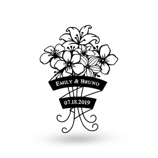 Fancy Floral Monogram Sign - American Steel Designs