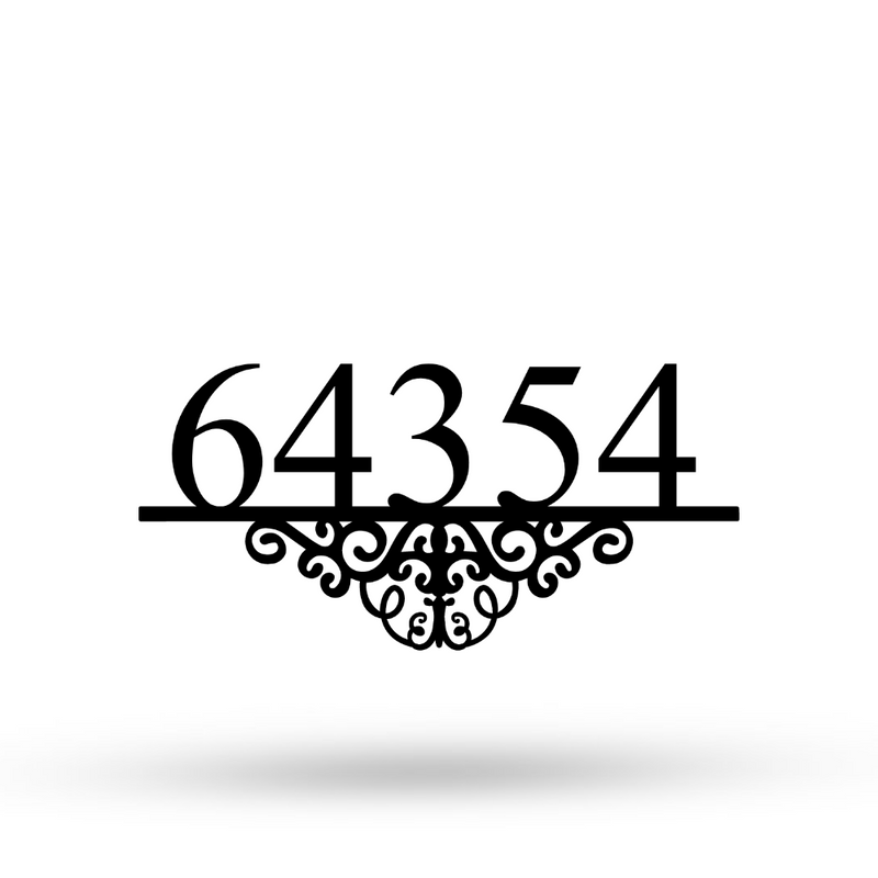 Fancy Swirl Home Number Sign