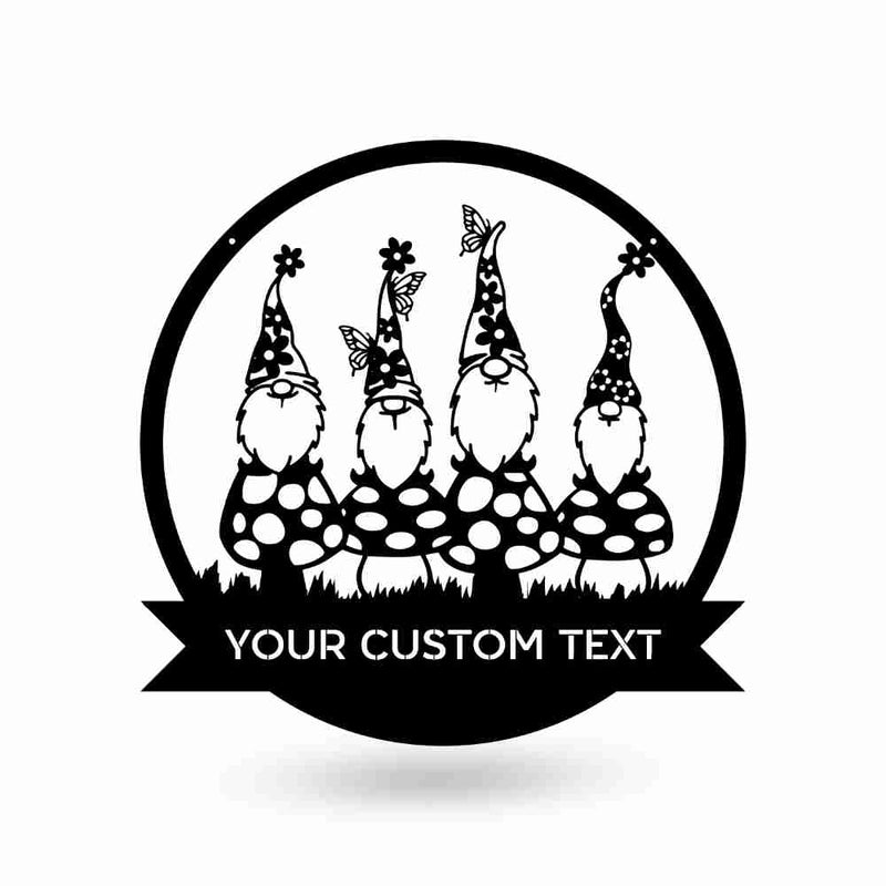 Mushroom Garden Gnome Monogram