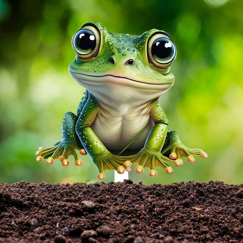 Realistic Frog Steel Stake- UV Print
