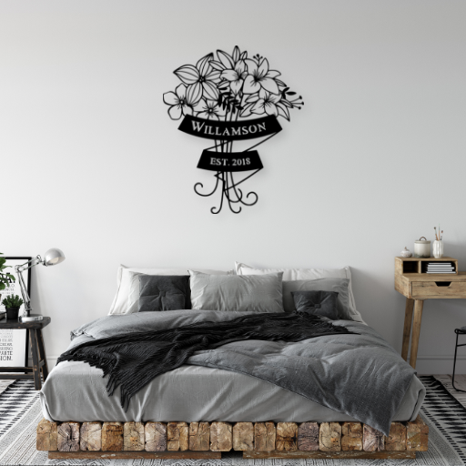 Gorgeous Floral Monogram Sign - American Steel Designs