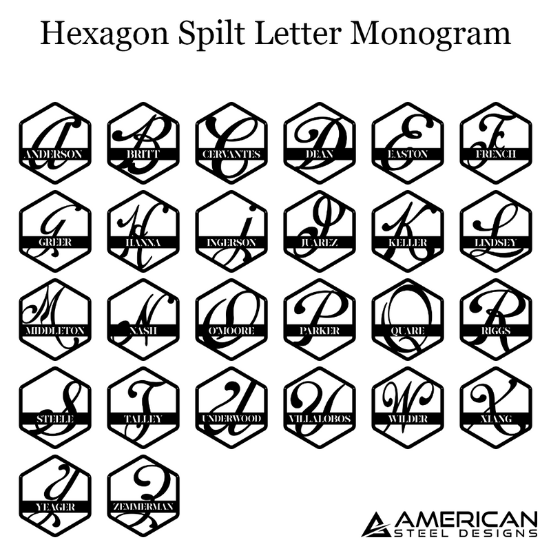 Hexagon Letter Family Monogram