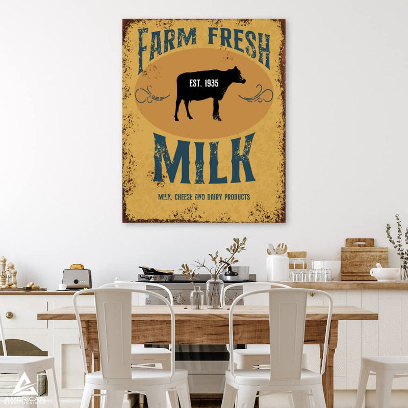 Farm Fresh Milk Steel Print