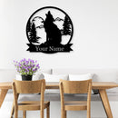 Nature Wolf Howling Monogram