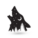 Wolf Howling Silhouette