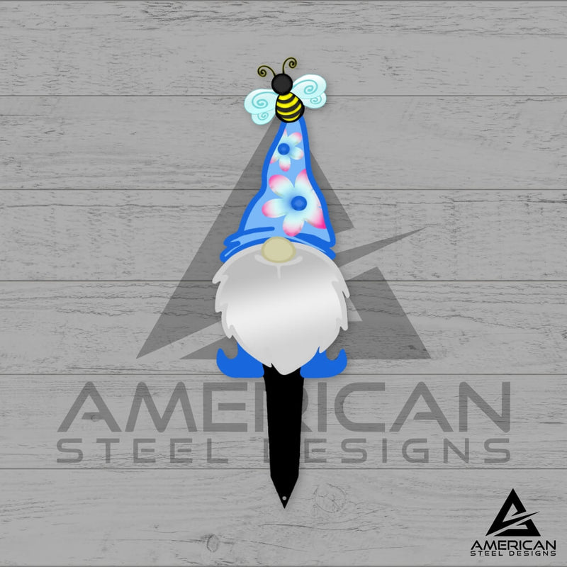 Bee Gnome Steel Prints Stake Set