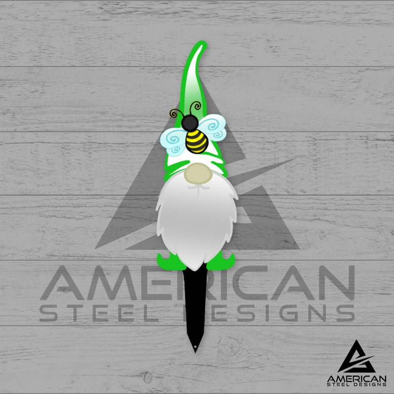 Bee Gnome Steel Prints Stake Set