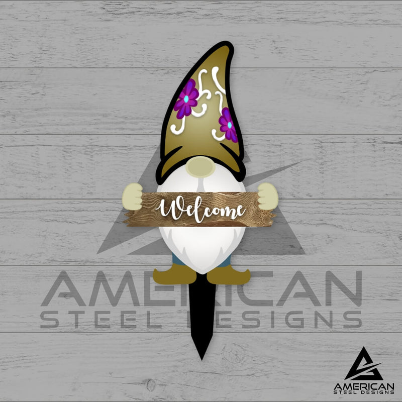 Farmer Gnome Steel Prints Stake Set