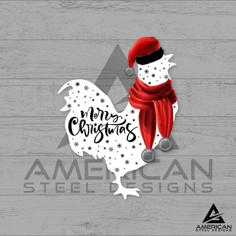 Printed White Christmas Chickens Stake Set