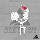 Printed White Christmas Chickens Stake Set