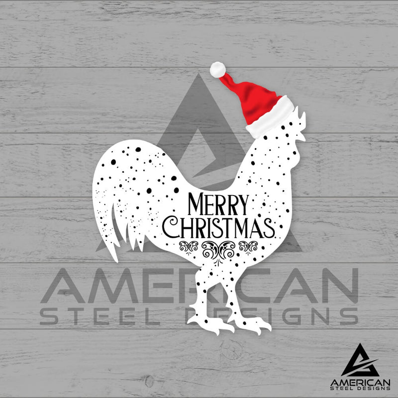 Printed White Christmas Chickens Stake Set