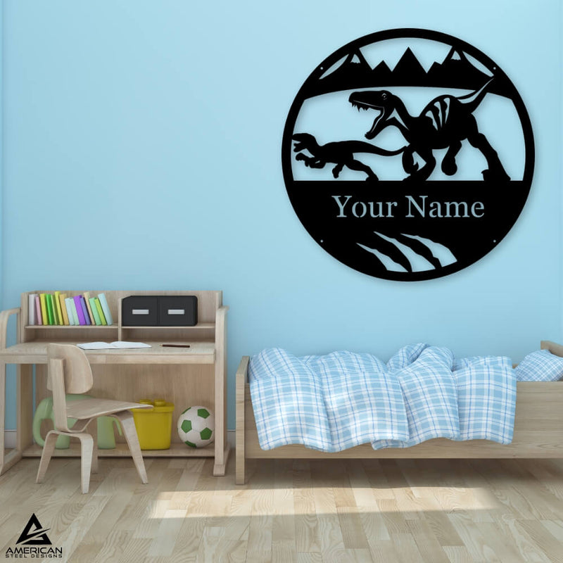 Dinosaur Raptor Running Monogram