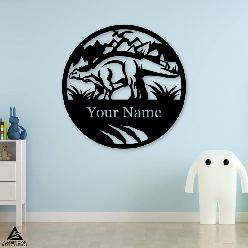 Dinosaur Stegosaurus Left Monogram