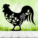 Floral Rooster Stake