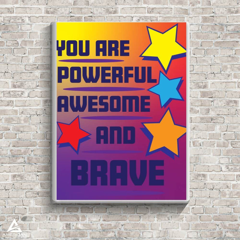 Powerful Awesome Brave Canvas Print