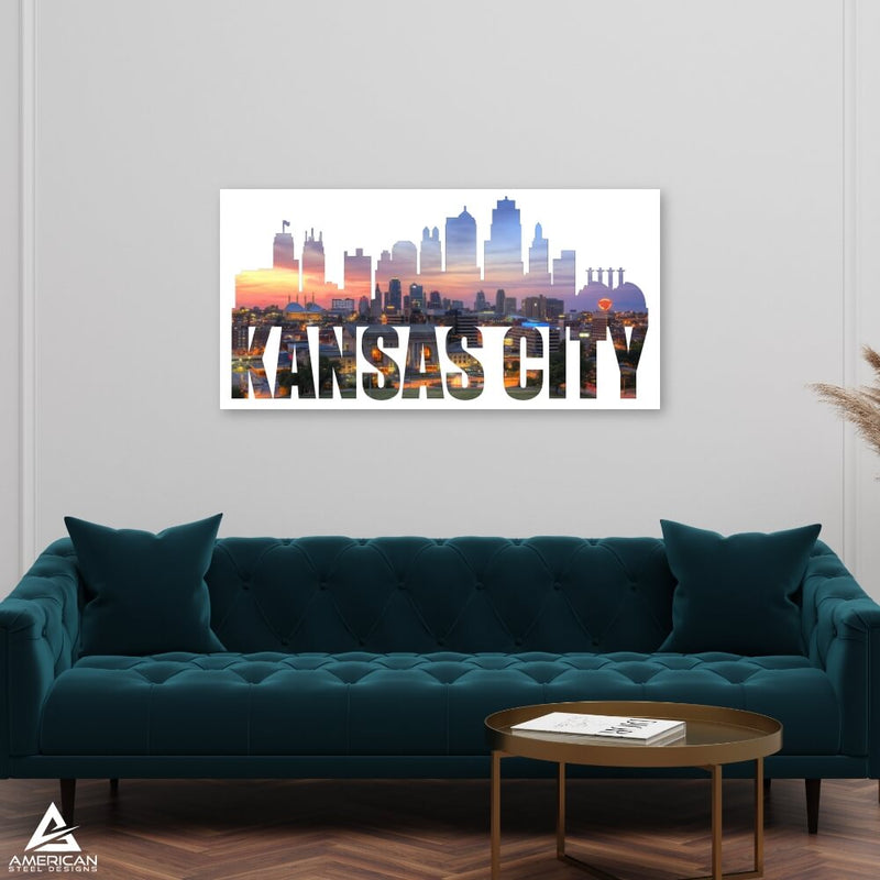 Kansas City Skyline Steel Print