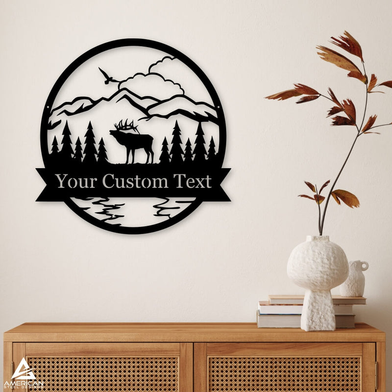 Elk Scenery Outdoor Monogram