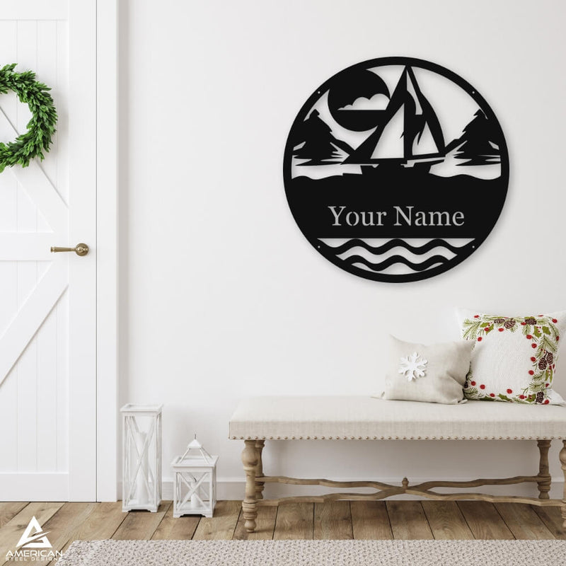 Sailboat Scene Monogram