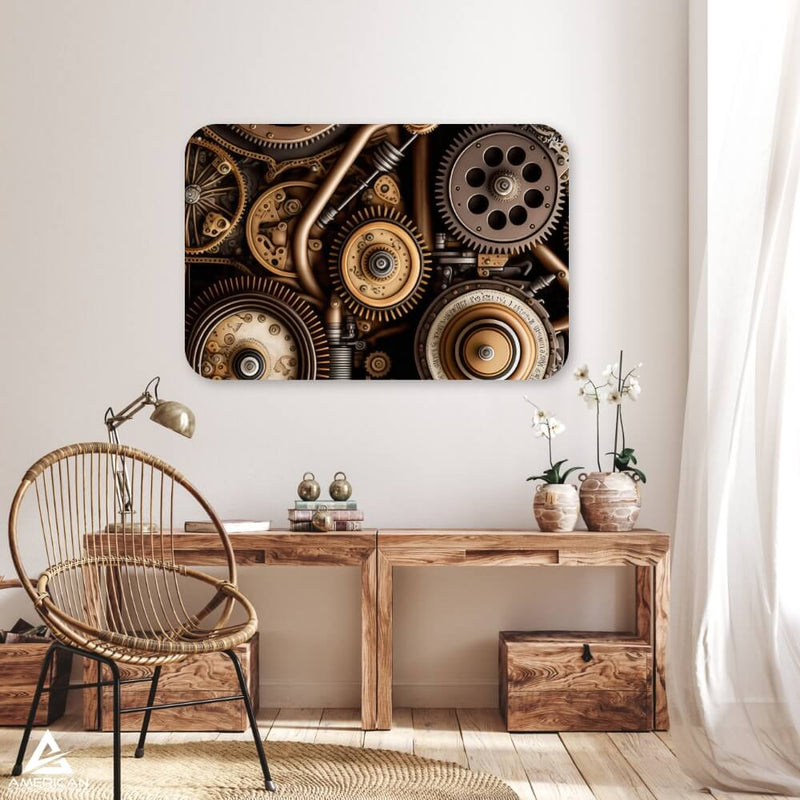 Clock Gears Steel Print