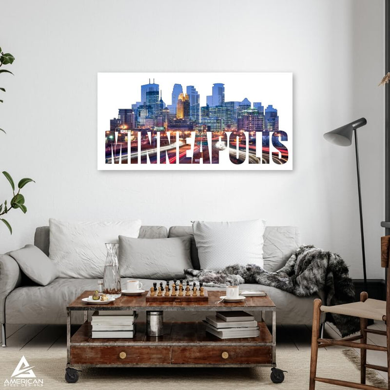Minneapolis Skyline Steel Print
