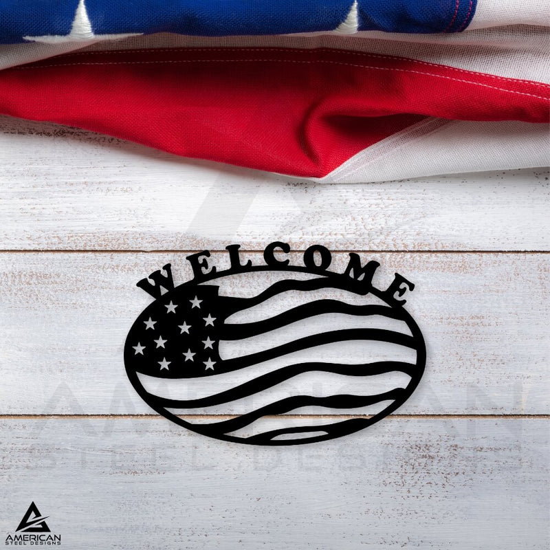 Welcome American Flag