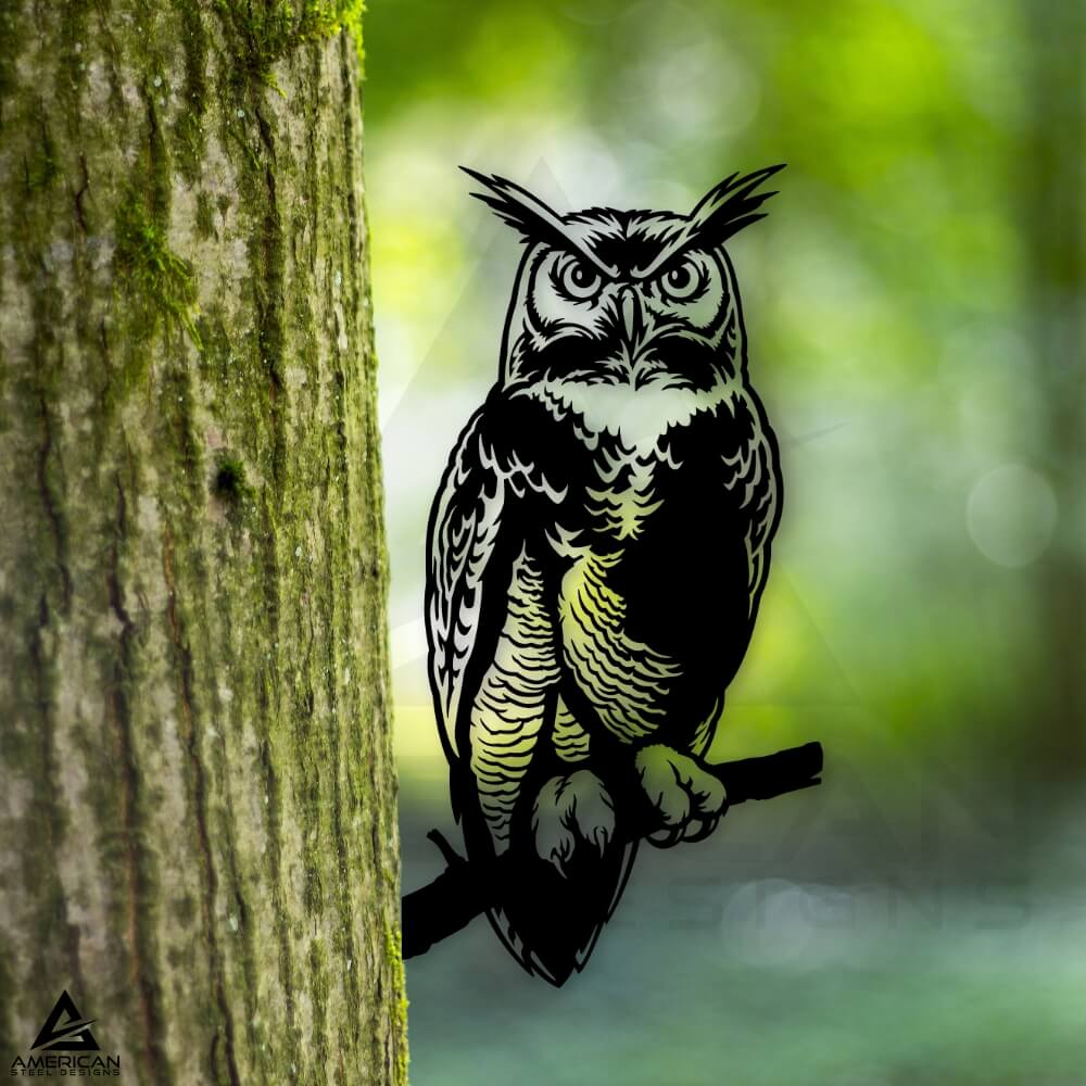 Great Horned Owl Tree Stake