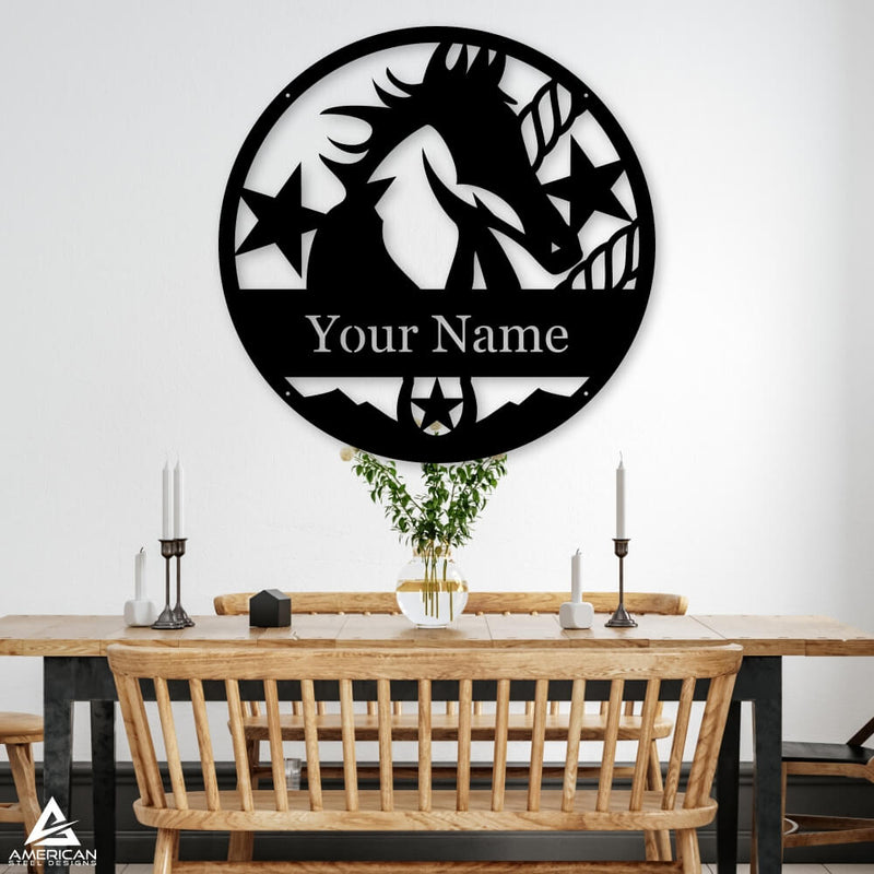 Stallion Monogram Sign