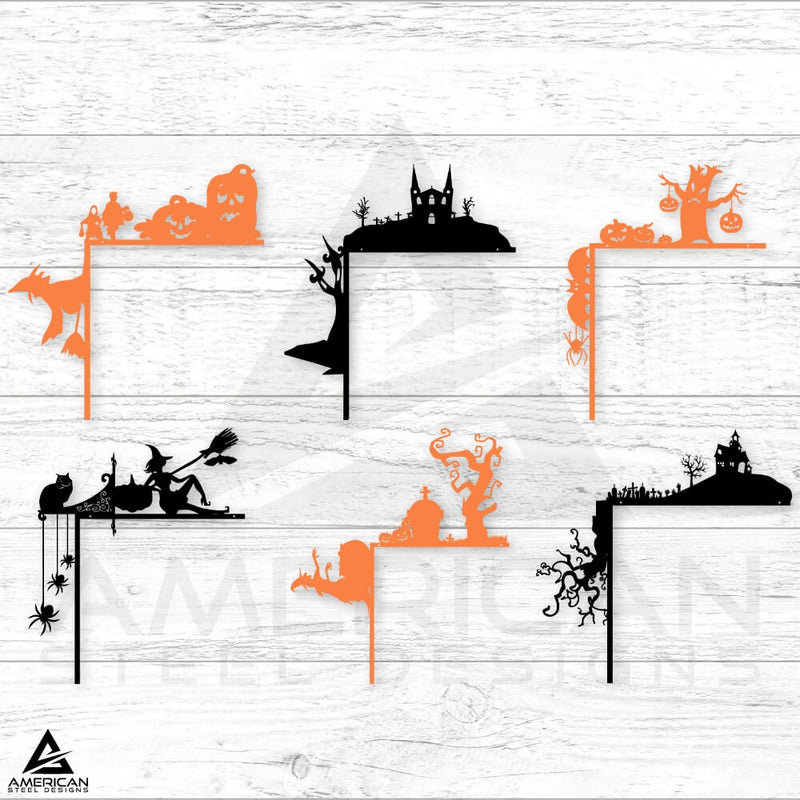 Halloween Door Corners 6 Pack (Orange & Black Powder Coated)
