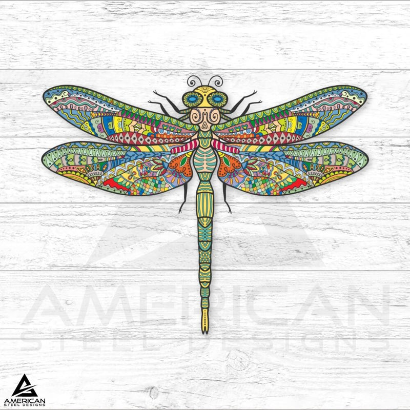 Multicolor Dragonfly Steel Stake- UV Printed