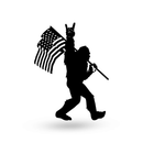 Bigfoot Rocks American Flag