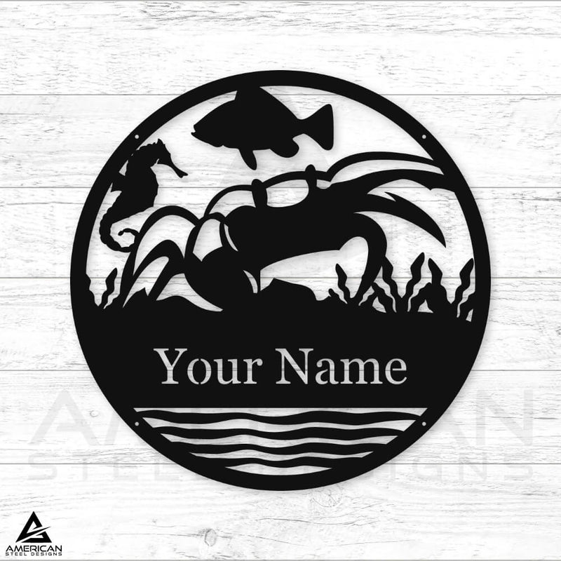 Crab Underwater Monogram