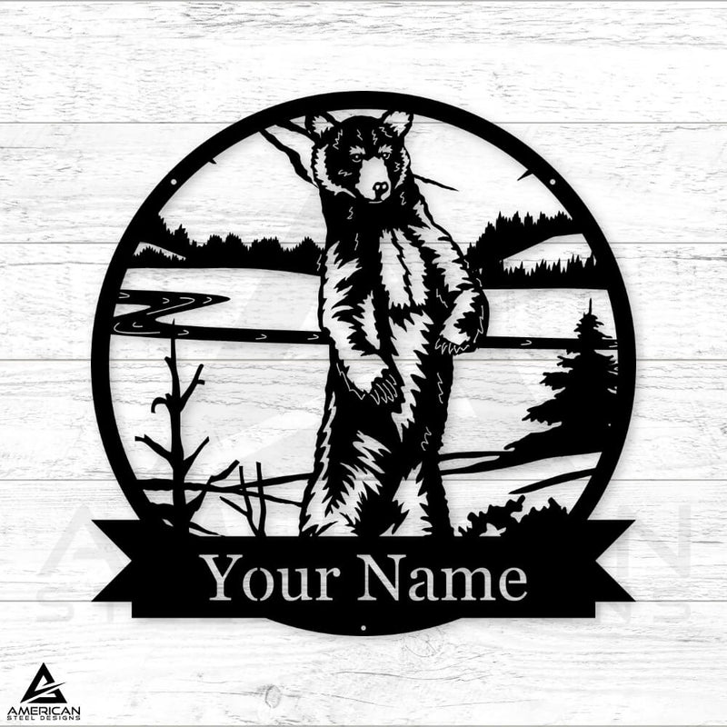 Bear Standing Nature Monogram