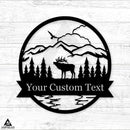 Elk Scenery Outdoor Monogram