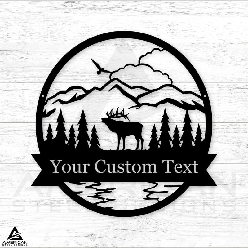 Elk Scenery Outdoor Monogram