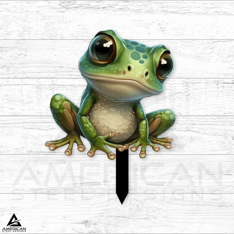 Garden Frog Steel Stake- UV Print
